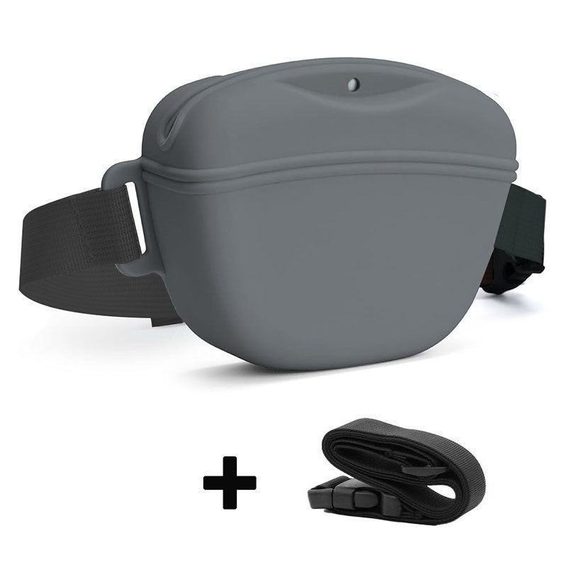 HKM-998995 Portable Silicone Dog Training Waist Bag - Solid Color Options with Belt - 80ml Capacity