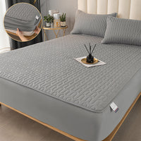 HKM-999123 Non-slip Dust Cover Fitted Sheet in Dark Gray, Light Gray, Matcha Green, Blue, or Jade