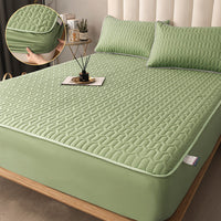 HKM-999123 Non-slip Dust Cover Fitted Sheet in Dark Gray, Light Gray, Matcha Green, Blue, or Jade