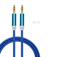 HKM-999187 High-Quality Mobile Phone Aux Audio Earphone Cable - Gold Plated, Nylon, Copper Core