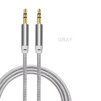 HKM-999187 High-Quality Mobile Phone Aux Audio Earphone Cable - Gold Plated, Nylon, Copper Core