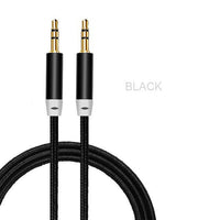 HKM-999187 High-Quality Mobile Phone Aux Audio Earphone Cable - Gold Plated, Nylon, Copper Core