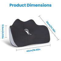 HKM-999187 Memory Foam Seat Cushion for Sciatica Pain Relief - Ergonomic, Non-Slip, Machine Washable Cover - Ideal for Home, Office, Car, Wheelchair, Airplane