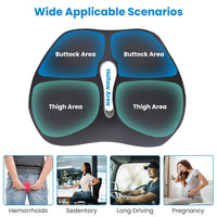 HKM-999187 Memory Foam Seat Cushion for Sciatica Pain Relief - Ergonomic, Non-Slip, Machine Washable Cover - Ideal for Home, Office, Car, Wheelchair, Airplane