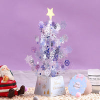 HKM-999251 3D Christmas Tree Pop-Up Greeting Card with Snowflake Sequins