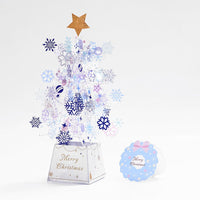 HKM-999251 3D Christmas Tree Pop-Up Greeting Card with Snowflake Sequins