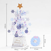 HKM-999251 3D Christmas Tree Pop-Up Greeting Card with Snowflake Sequins