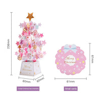 HKM-999251 3D Christmas Tree Pop-Up Greeting Card with Snowflake Sequins