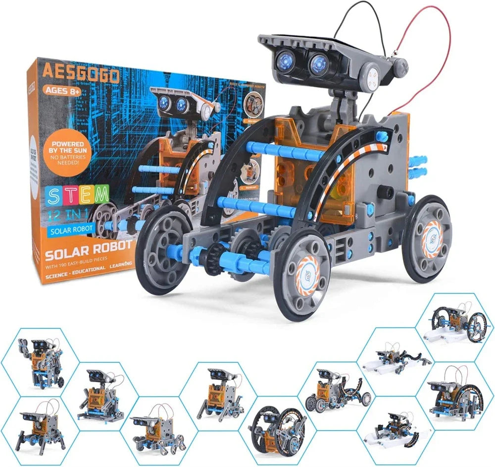 HKM-999379 DIY Assembly Remote Control Robot Puzzle Set - 3 in 1 STEM Building Blocks for Ages 6+
