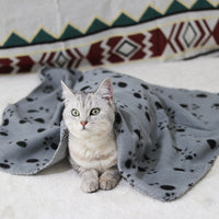 HKM-999571 Cozy Double-Sided Fleece Blanket for Pets - Warm and Soft Cat & Dog Paw Design 100x70CM, 140x100CM, 70x60CM, 60x40CM
