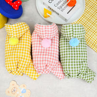 HKM-999635 Colorful Four-Legged Cotton Pet Coat for Autumn and Winter, Available in Pink, Green, Yellow