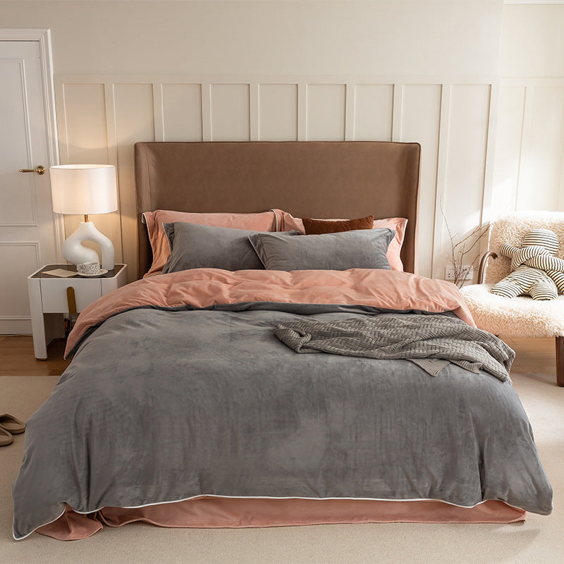 HKM-999635 Premium Baby Bedding Set for Autumn and Winter - Solid Color Options, Available in Various Sizes