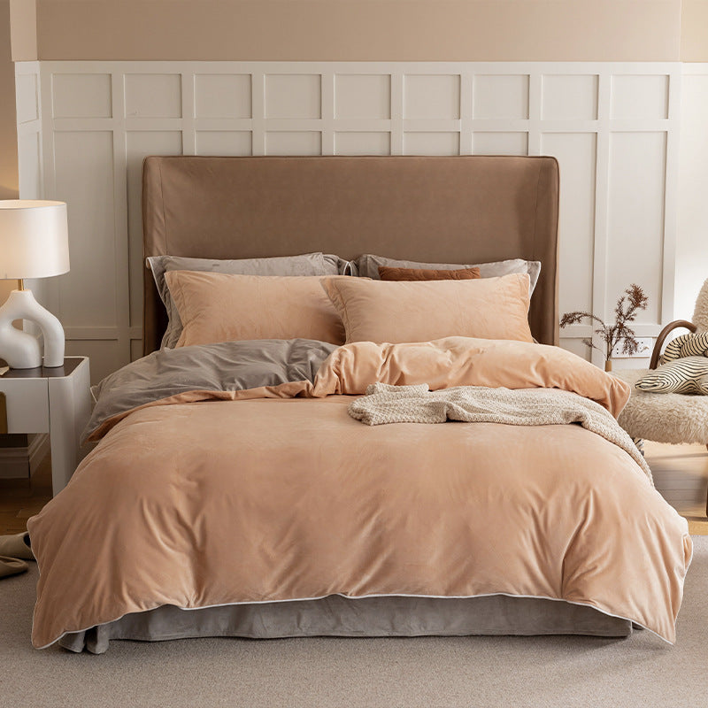 HKM-999635 Premium Baby Bedding Set for Autumn and Winter - Solid Color Options, Available in Various Sizes