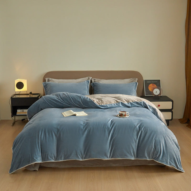 HKM-999635 Premium Baby Bedding Set for Autumn and Winter - Solid Color Options, Available in Various Sizes