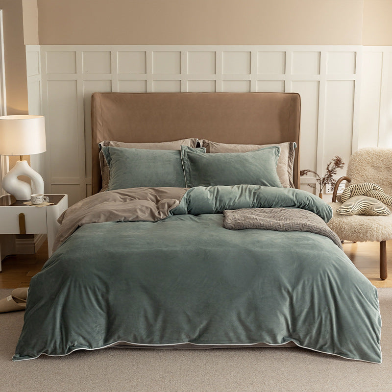 HKM-999635 Premium Baby Bedding Set for Autumn and Winter - Solid Color Options, Available in Various Sizes