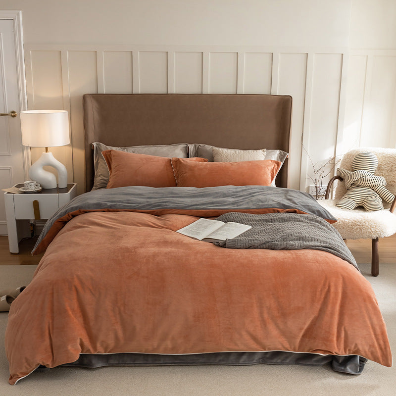 HKM-999635 Premium Baby Bedding Set for Autumn and Winter - Solid Color Options, Available in Various Sizes
