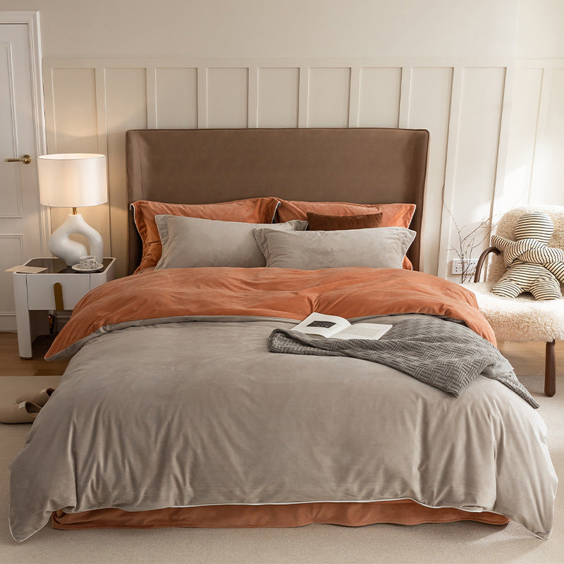HKM-999635 Premium Baby Bedding Set for Autumn and Winter - Solid Color Options, Available in Various Sizes