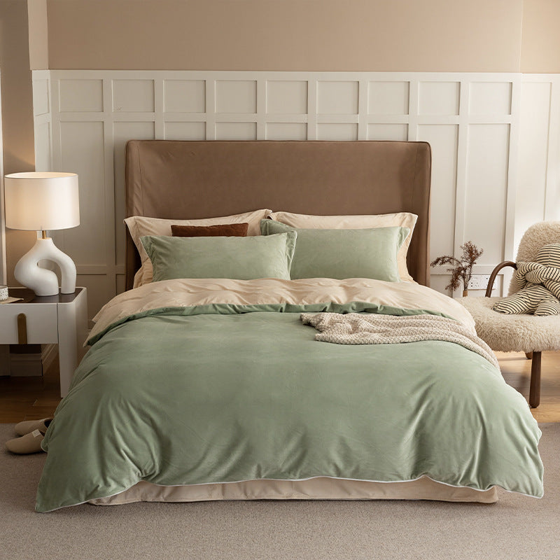 HKM-999635 Premium Baby Bedding Set for Autumn and Winter - Solid Color Options, Available in Various Sizes