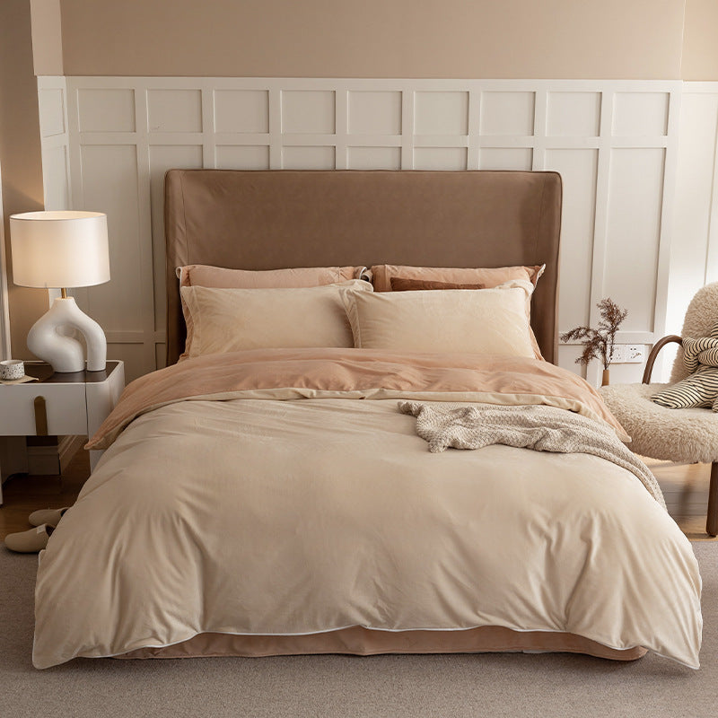 HKM-999635 Premium Baby Bedding Set for Autumn and Winter - Solid Color Options, Available in Various Sizes