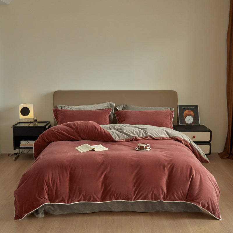 HKM-999635 Premium Baby Bedding Set for Autumn and Winter - Solid Color Options, Available in Various Sizes