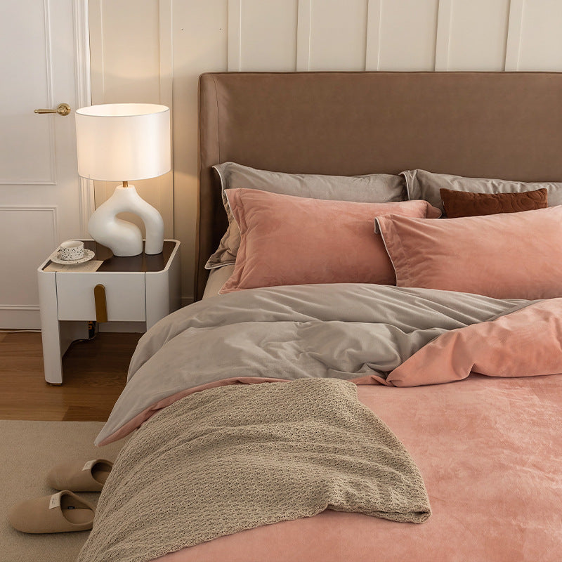 HKM-999635 Premium Baby Bedding Set for Autumn and Winter - Solid Color Options, Available in Various Sizes