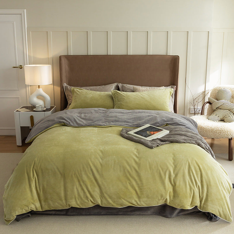 HKM-999635 Premium Baby Bedding Set for Autumn and Winter - Solid Color Options, Available in Various Sizes
