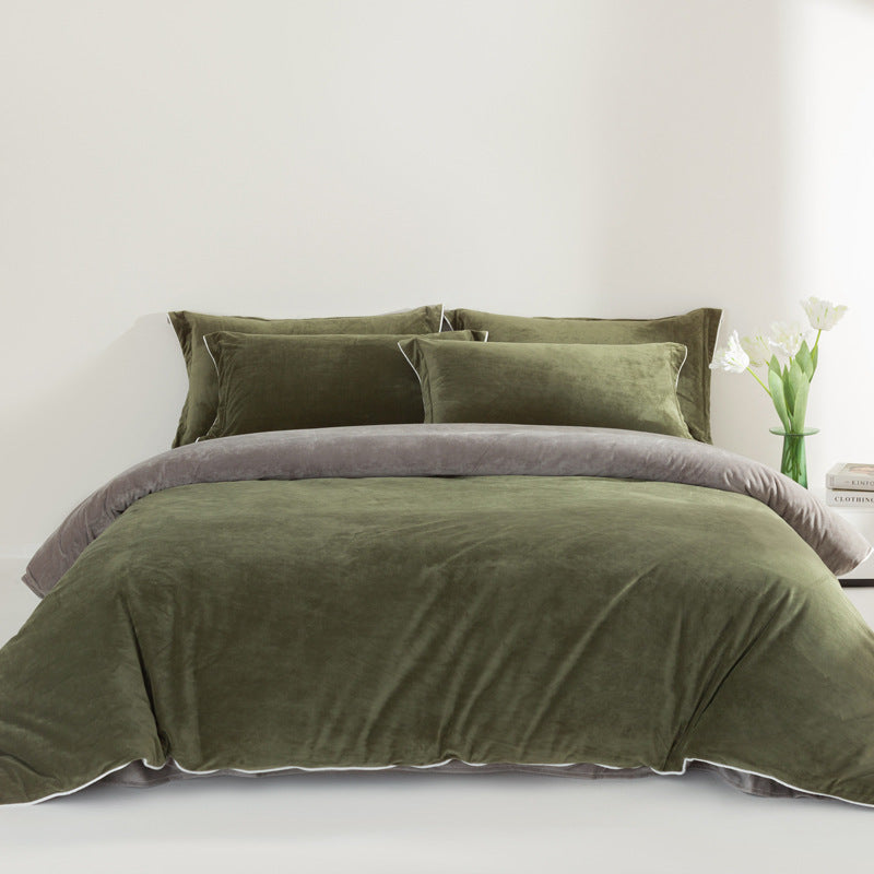 HKM-999635 Premium Baby Bedding Set for Autumn and Winter - Solid Color Options, Available in Various Sizes