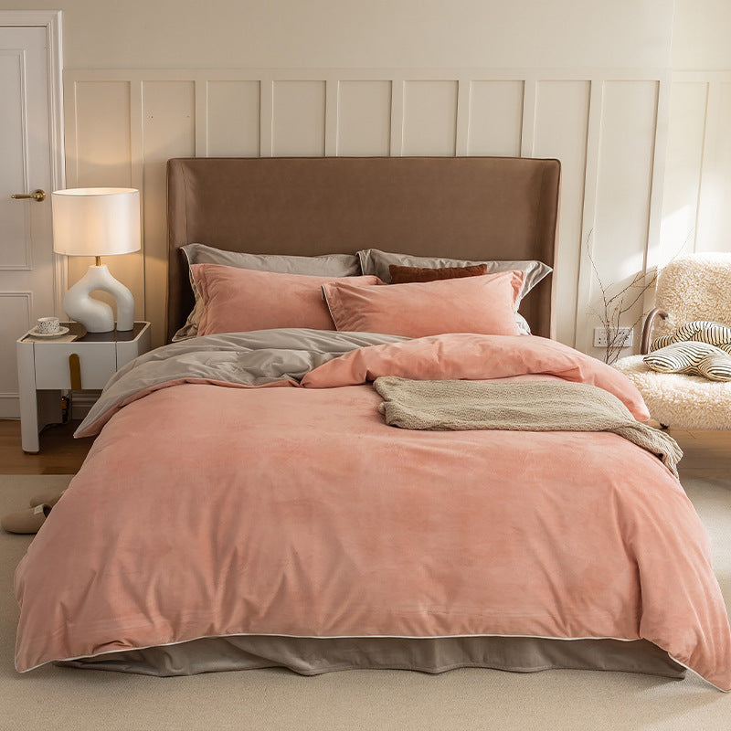 HKM-999635 Premium Baby Bedding Set for Autumn and Winter - Solid Color Options, Available in Various Sizes