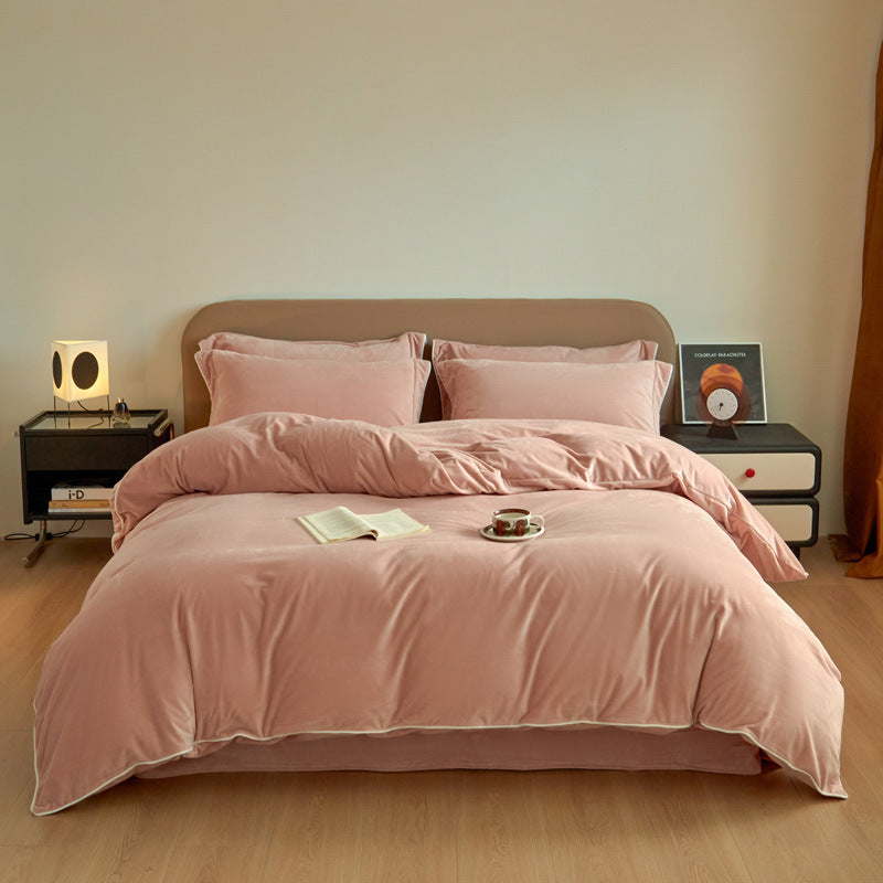 HKM-999635 Premium Baby Bedding Set for Autumn and Winter - Solid Color Options, Available in Various Sizes