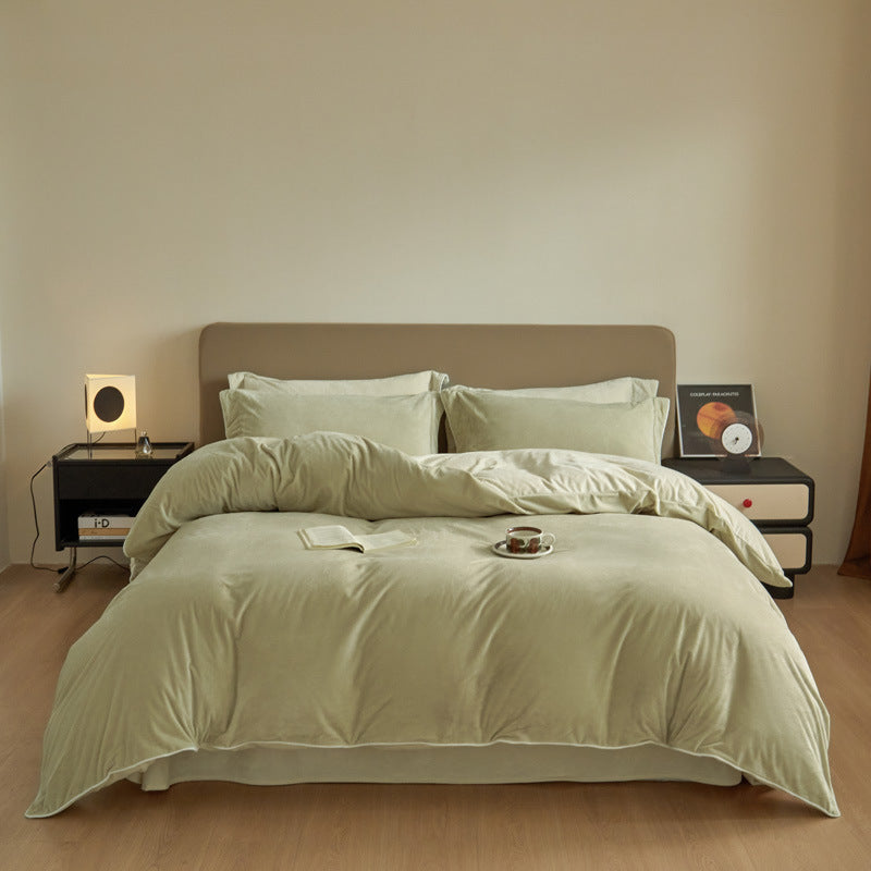 HKM-999635 Premium Baby Bedding Set for Autumn and Winter - Solid Color Options, Available in Various Sizes