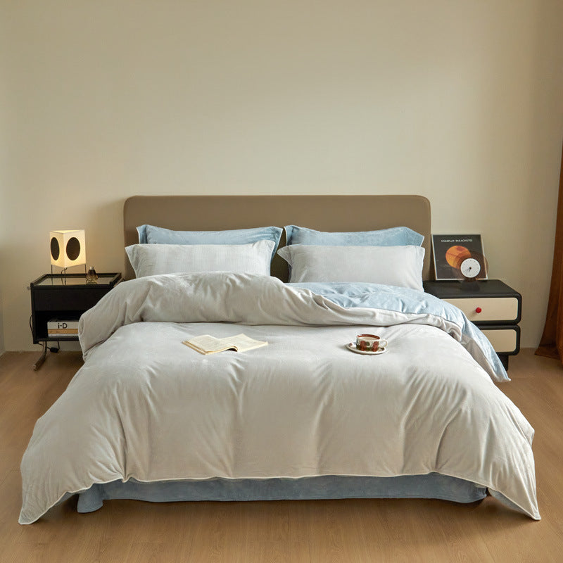 HKM-999635 Premium Baby Bedding Set for Autumn and Winter - Solid Color Options, Available in Various Sizes