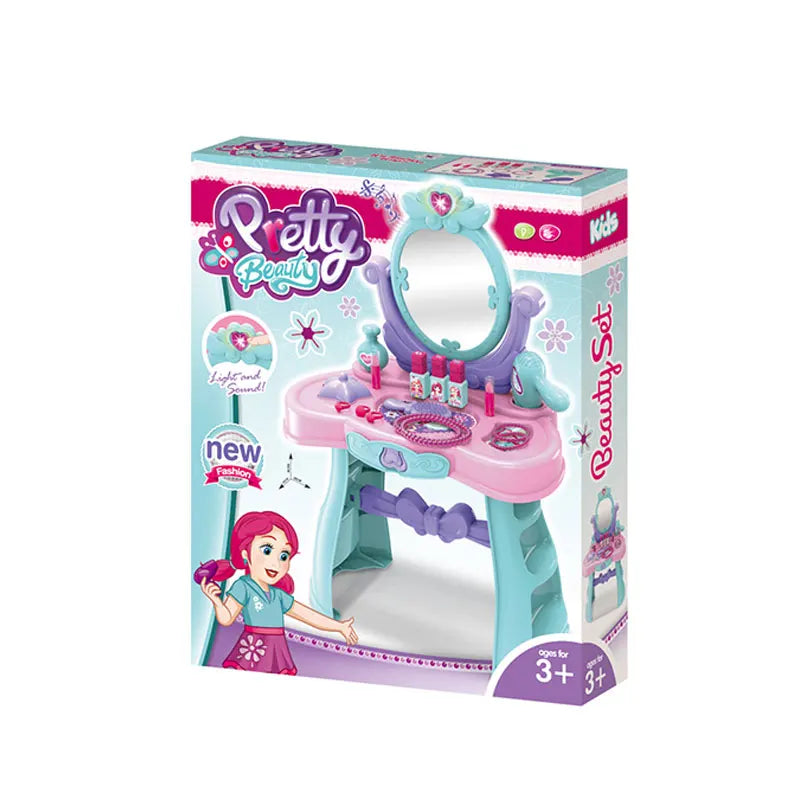 HKM-999635 Princess Makeup Dressing Table with Light and Sound for Kids Ages 2-7
