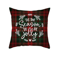 HKM-999699 Classic Red Plaid Christmas Pillow Cover for Home Decor, 45x45cm Polyester Cushion Case