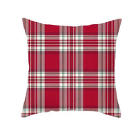 HKM-999699 Classic Red Plaid Christmas Pillow Cover for Home Decor, 45x45cm Polyester Cushion Case