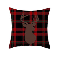 HKM-999699 Classic Red Plaid Christmas Pillow Cover for Home Decor, 45x45cm Polyester Cushion Case