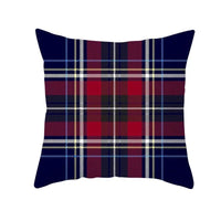 HKM-999699 Classic Red Plaid Christmas Pillow Cover for Home Decor, 45x45cm Polyester Cushion Case