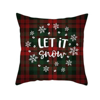 HKM-999699 Classic Red Plaid Christmas Pillow Cover for Home Decor, 45x45cm Polyester Cushion Case