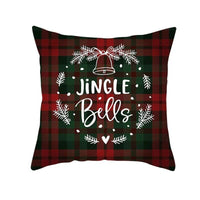 HKM-999699 Classic Red Plaid Christmas Pillow Cover for Home Decor, 45x45cm Polyester Cushion Case