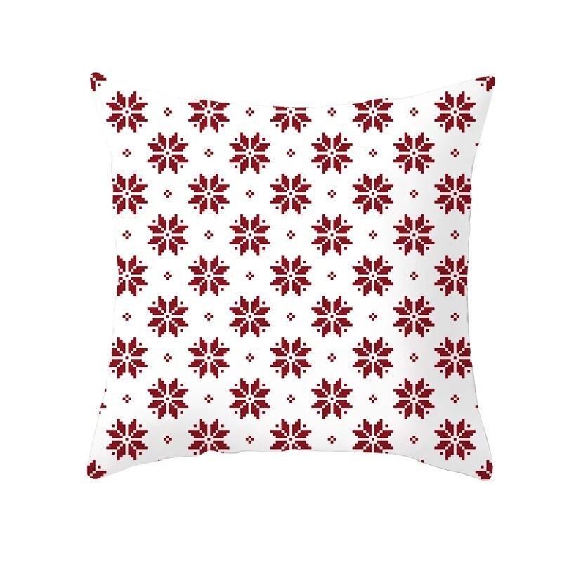 HKM-999699 Classic Red Plaid Christmas Pillow Cover for Home Decor, 45x45cm Polyester Cushion Case