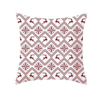 HKM-999699 Classic Red Plaid Christmas Pillow Cover for Home Decor, 45x45cm Polyester Cushion Case