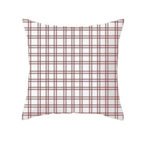 HKM-999699 Classic Red Plaid Christmas Pillow Cover for Home Decor, 45x45cm Polyester Cushion Case