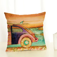 HKM-999763 Digital Printing Cotton and Linen Throw Pillow Cover - 45x45cm, PP Cotton Filling