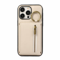 HKM-999891 Iphone 16 Crossbody Tri-fold Mobile Phone Case with Card Holder and Zipper Closure