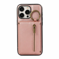 HKM-999891 Iphone 16 Crossbody Tri-fold Mobile Phone Case with Card Holder and Zipper Closure