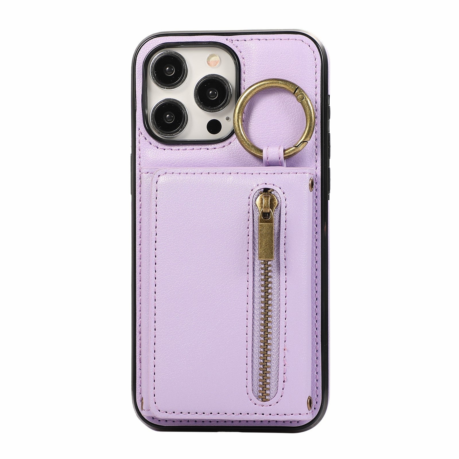 HKM-999891 Iphone 16 Crossbody Tri-fold Mobile Phone Case with Card Holder and Zipper Closure