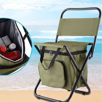 HKM-7162323 Portable Folding Camping Chair 3-in-1 with Storage Bag Oxford Cloth Fishing Ice Chair for Outdoor Travel Use