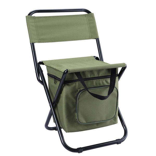 HKM-7162323 Portable Folding Camping Chair 3-in-1 with Storage Bag Oxford Cloth Fishing Ice Chair for Outdoor Travel Use