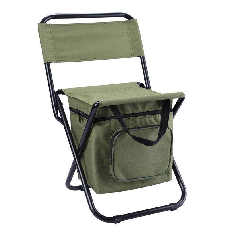 HKM-7162323 Portable Folding Camping Chair 3-in-1 with Storage Bag Oxford Cloth Fishing Ice Chair for Outdoor Travel Use