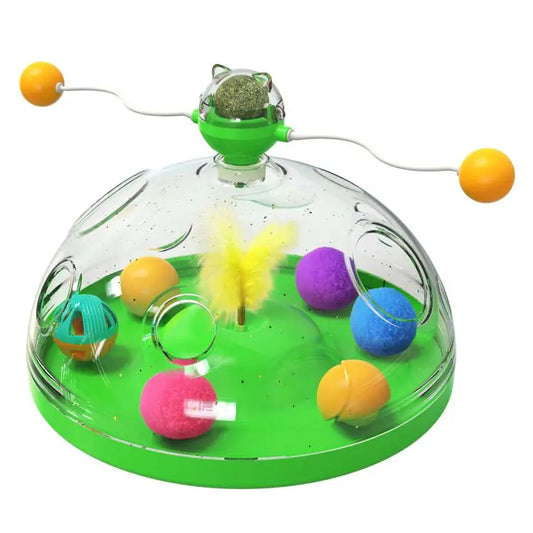 HKM-013971 Interactive Spinning Cat Toy for Engaging Play and Training