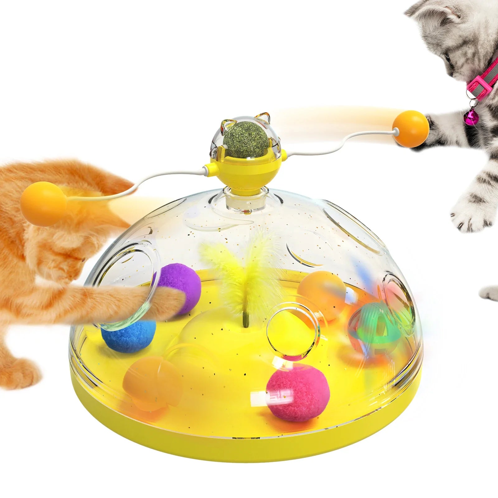 HKM-013971 Interactive Spinning Cat Toy for Engaging Play and Training